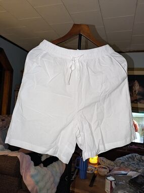 Women's White And Black  Drawstring Casual Shorts Size Small NWT 2 For 1
